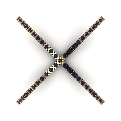 0.245 cttw Simulated Blue Sapphire Statement Engagement Ring - Solid Gold (Round Cut,1.0mm)