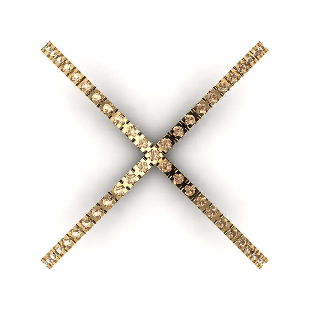 0.245 cttw Yellow Moissanite Statement Engagement Ring - Solid Yellow Gold (VVS1, Round Cut,1.0mm)