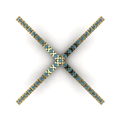 0.245 cttw Blue Moissanite Statement Engagement Ring - Solid Yellow Gold (VVS1, Round Cut,1.0mm)