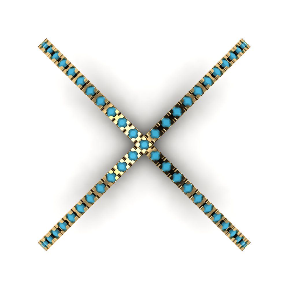 0.245 cttw Simulated Turquoise Statement Engagement Ring - Solid Gold (Round Cut,1.0mm)