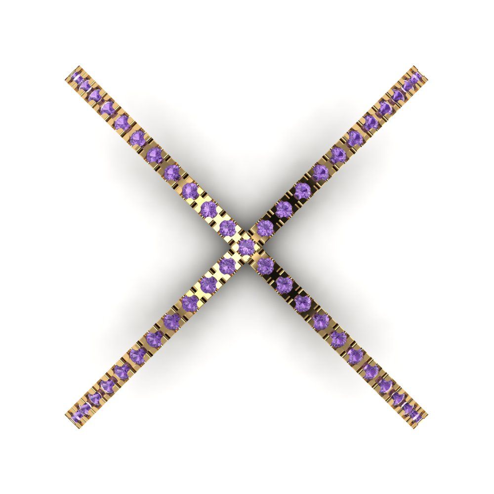 0.245 cttw Simulated Alexandrite Statement Engagement Ring - Solid Gold (Round Cut,1.0mm)