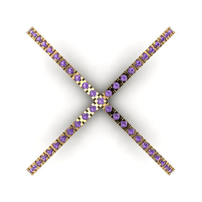 0.245 cttw Simulated Alexandrite Statement Engagement Ring - Solid Gold (Round Cut,1.0mm)