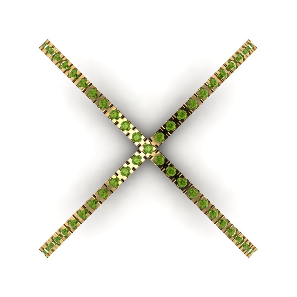 0.245 cttw Natural Peridot Statement Engagement Ring - Solid Yellow Gold (VVS1, Round Cut,1.0mm)