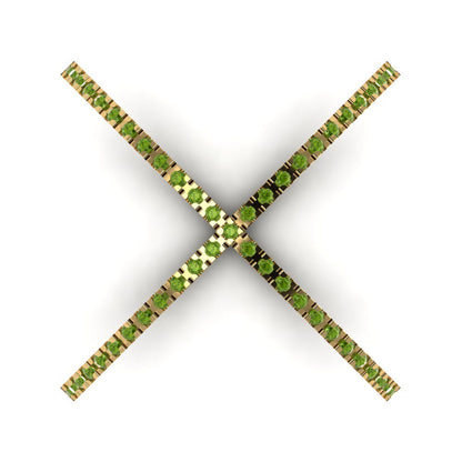 0.245 cttw Natural Peridot Statement Engagement Ring - Solid Yellow Gold (VVS1, Round Cut,1.0mm)