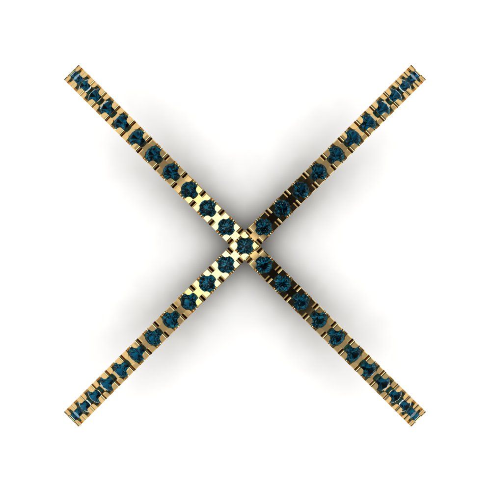 0.245 cttw Natural London Blue Topaz Statement Engagement Ring - Solid Gold (Round Cut,1.0mm)