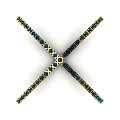 0.245 cttw Natural London Blue Topaz Statement Engagement Ring - Solid Gold (Round Cut,1.0mm)