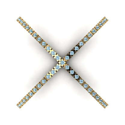 0.245 cttw Natural Swiss Blue Topaz Statement Engagement Ring - Solid Gold (Round Cut,1.0mm)