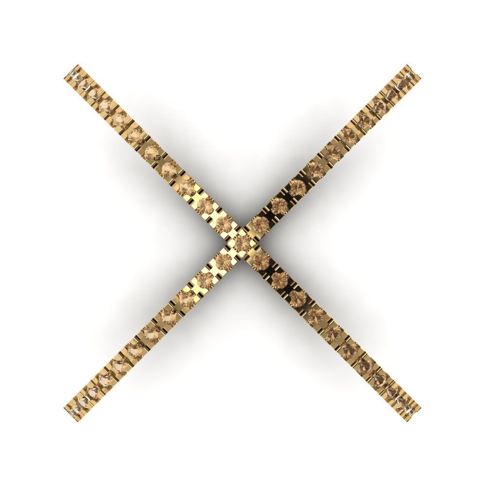 0.245 cttw Zirconia Simulated Champagne Diamond Statement Engagement Ring - Solid Gold (VVS1, Round Cut,1.0mm)