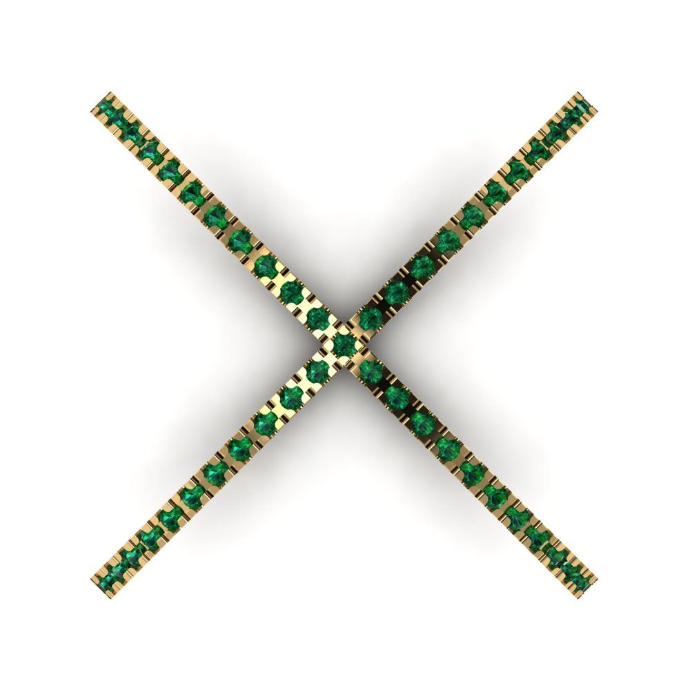 0.245 cttw Simulated Emerald Statement Engagement Ring - Solid Gold (Round Cut,1.0mm)