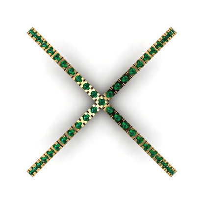 0.245 cttw Simulated Emerald Statement Engagement Ring - Solid Gold (Round Cut,1.0mm)