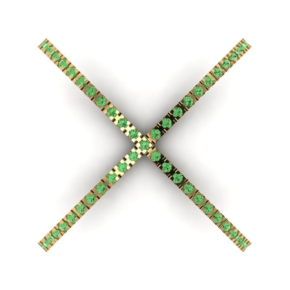 0.245 cttw Zirconia Simulated Green Diamond Statement Engagement Ring - Solid Gold (VVS1, Round Cut,1.0mm)