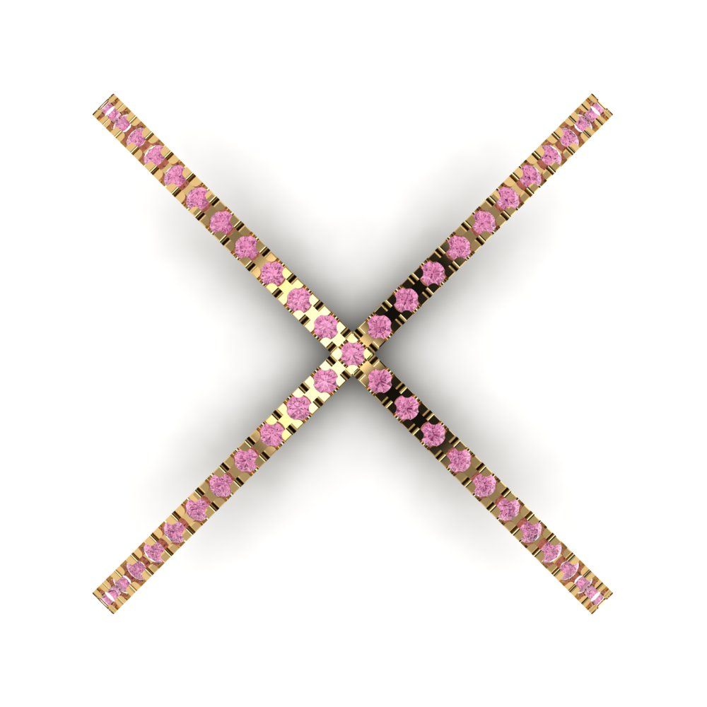 0.245 cttw Zirconia Simulated Pink Diamond Statement Engagement Ring - Solid Gold (VVS1, Round Cut,1.0mm)