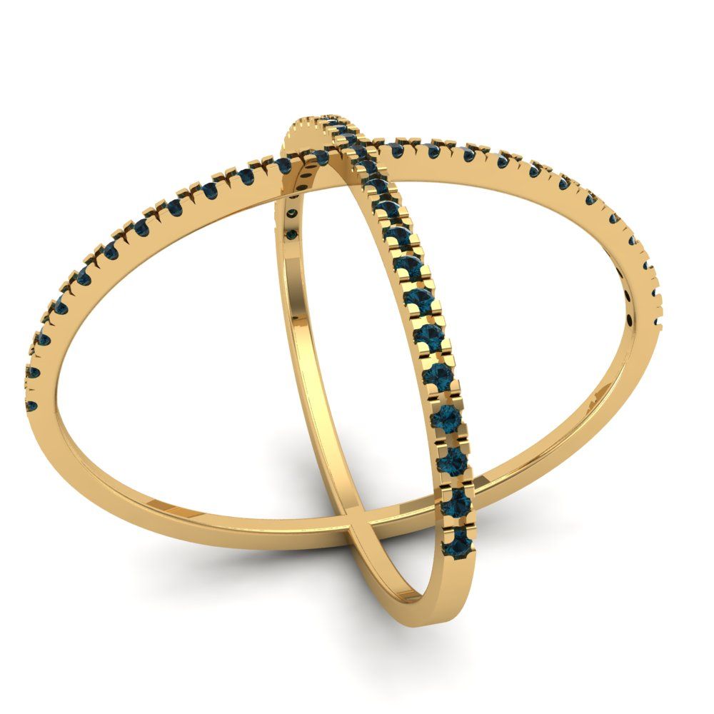 0.245 cttw Natural London Blue Topaz Statement Engagement Ring - Solid Gold (Round Cut,1.0mm)