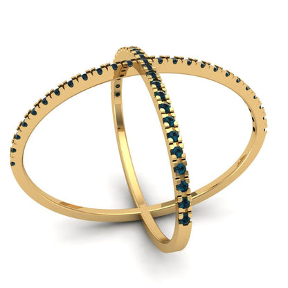 0.245 cttw Natural London Blue Topaz Statement Engagement Ring - Solid Gold (Round Cut,1.0mm)