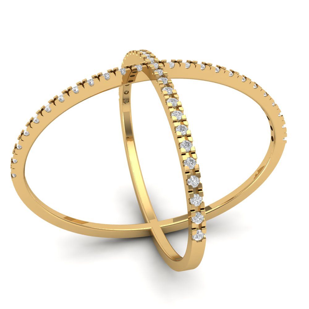 0.245 cttw White Sapphire Statement Engagement Ring - Solid Gold (Round Cut,1.0mm)