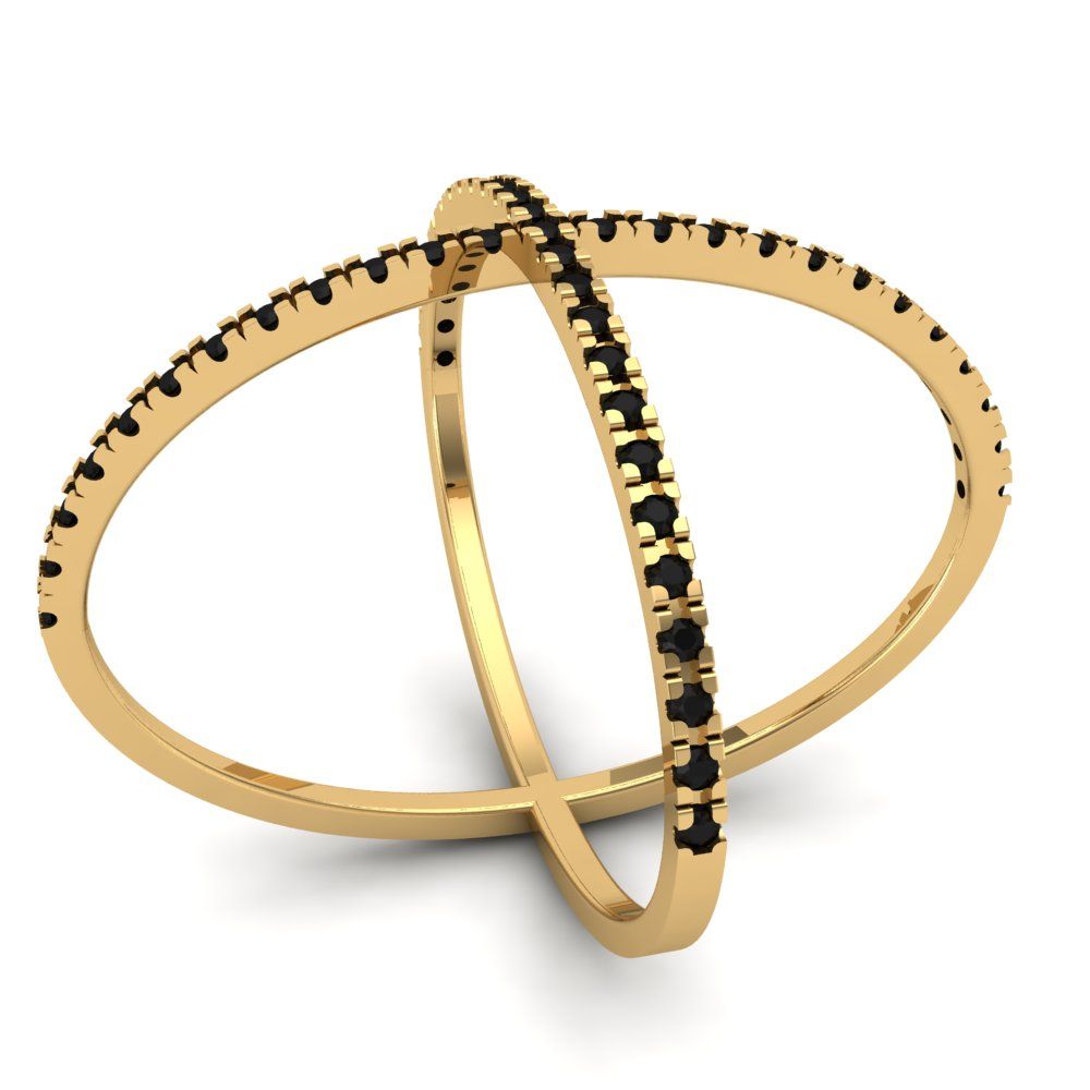 0.245 cttw Natural Onyx Statement Engagement Ring - Solid Yellow Gold (VVS1, Round Cut,1.0mm)