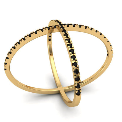 0.245 cttw Natural Onyx Statement Engagement Ring - Solid Yellow Gold (VVS1, Round Cut,1.0mm)