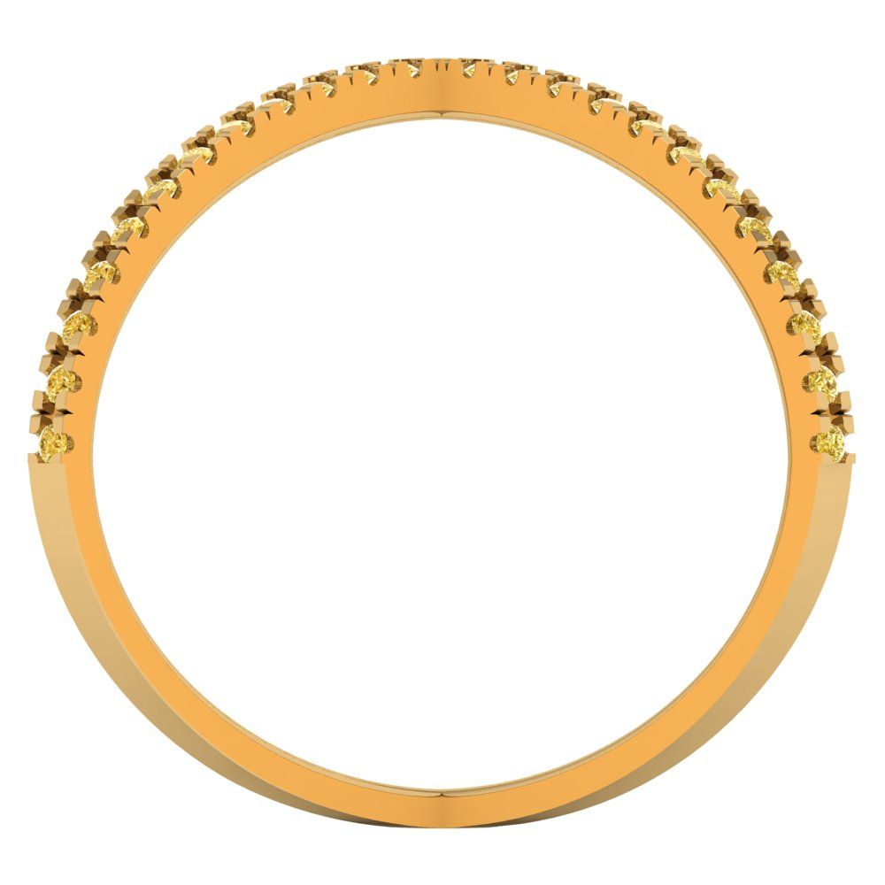 0.245 cttw Natural Citrine Statement Engagement Ring - Solid Gold (Round Cut,1.0mm)