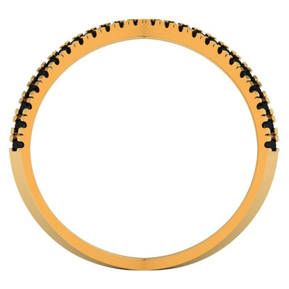 0.245 cttw Natural Onyx Statement Engagement Ring - Solid Yellow Gold (VVS1, Round Cut,1.0mm)