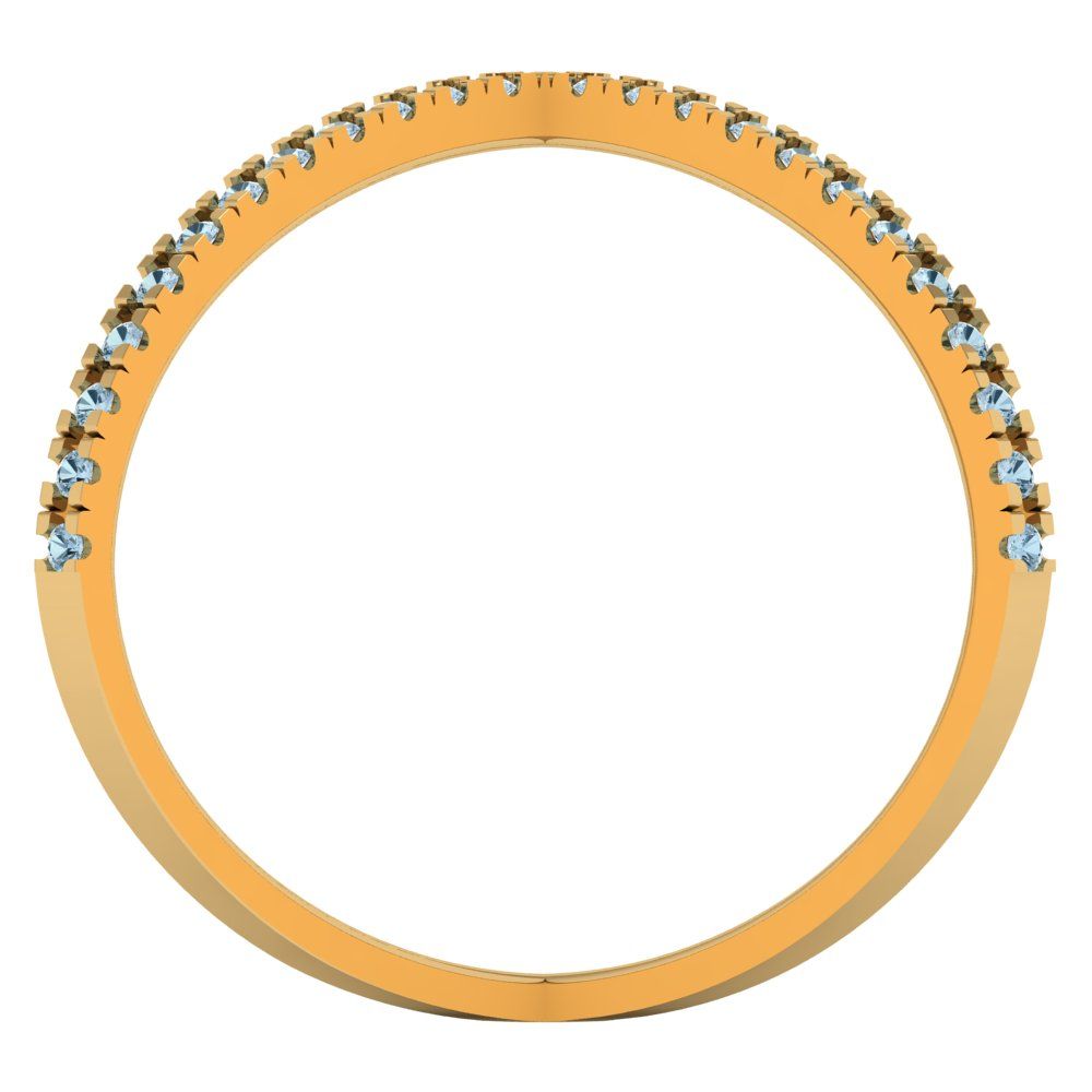 0.245 cttw Natural Aquamarine Statement Engagement Ring - Solid Gold (Round Cut,1.0mm)