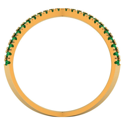 0.245 cttw Simulated Emerald Statement Engagement Ring - Solid Gold (Round Cut,1.0mm)