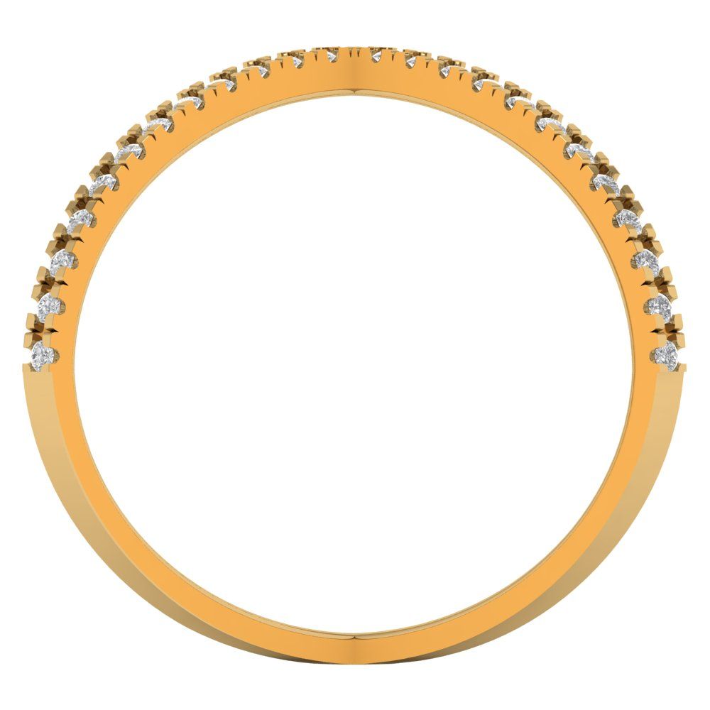 0.245 cttw Zirconia Simulated Diamond Statement Engagement Ring - Solid Gold (VVS1, Round Cut,1.0mm)