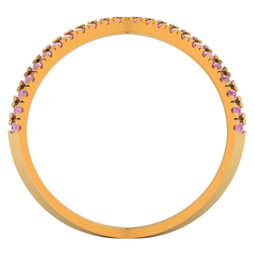 0.245 cttw Zirconia Simulated Pink Diamond Statement Engagement Ring - Solid Gold (VVS1, Round Cut,1.0mm)