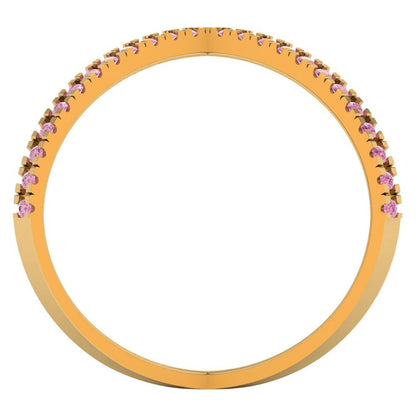 0.245 cttw Zirconia Simulated Pink Diamond Statement Engagement Ring - Solid Gold (VVS1, Round Cut,1.0mm)