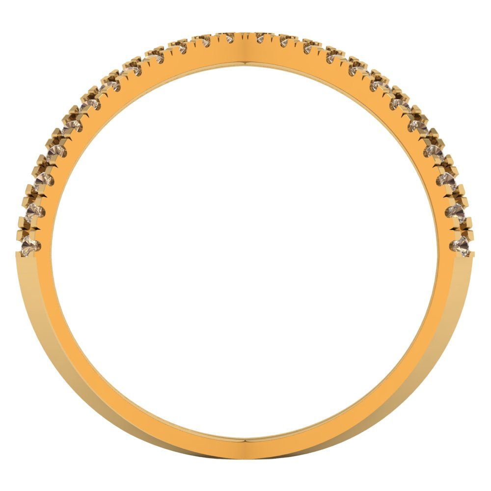 0.245 cttw Yellow Moissanite Statement Engagement Ring - Solid Yellow Gold (VVS1, Round Cut,1.0mm)