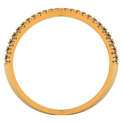 0.245 cttw Yellow Moissanite Statement Engagement Ring - Solid Yellow Gold (VVS1, Round Cut,1.0mm)