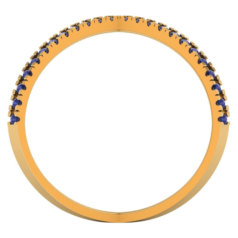 0.245 cttw Simulated Tanzanite Statement Engagement Ring - Solid Gold (Round Cut,1.0mm)