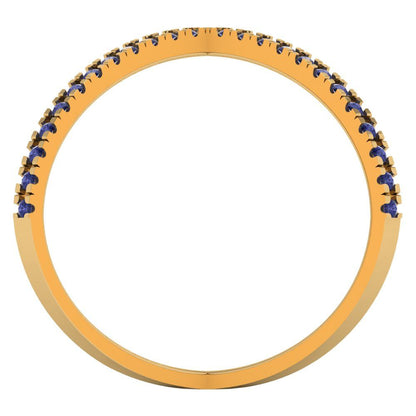 0.245 cttw Simulated Tanzanite Statement Engagement Ring - Solid Gold (Round Cut,1.0mm)