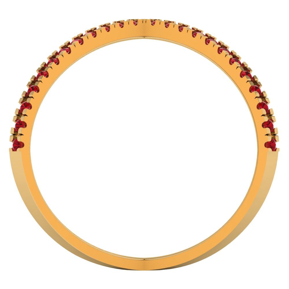 0.245 cttw Simulated Ruby Statement Engagement Ring - Solid Yellow Gold (VVS1, Round Cut,1.0mm)