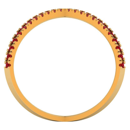 0.245 cttw Simulated Ruby Statement Engagement Ring - Solid Yellow Gold (VVS1, Round Cut,1.0mm)