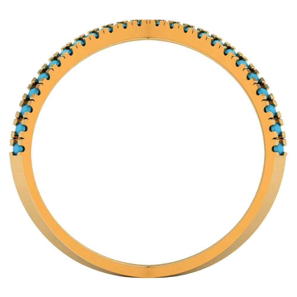 0.245 cttw Simulated Turquoise Statement Engagement Ring - Solid Gold (Round Cut,1.0mm)