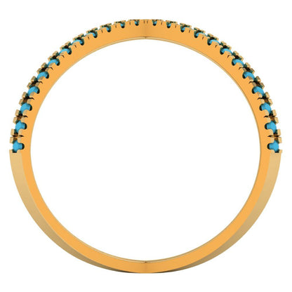 0.245 cttw Simulated Turquoise Statement Engagement Ring - Solid Gold (Round Cut,1.0mm)