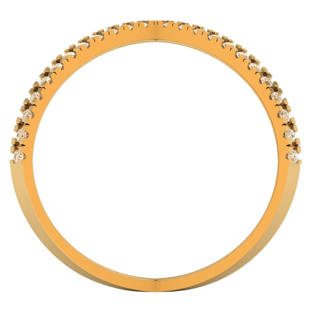 0.245 cttw Natural Morganite Statement Engagement Ring - Solid Yellow Gold (VVS1, Round Cut,1.0mm)