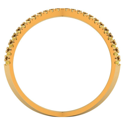 0.245 cttw Zirconia Simulated Yellow Diamond Statement Engagement Ring - Solid Gold (VVS1, Round Cut,1.0mm)