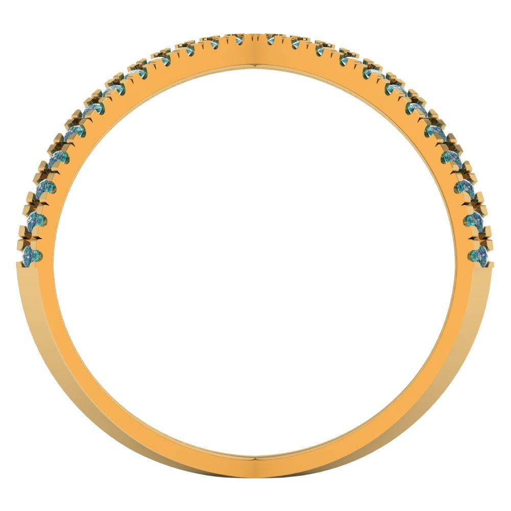 0.245 cttw Blue Moissanite Statement Engagement Ring - Solid Yellow Gold (VVS1, Round Cut,1.0mm)