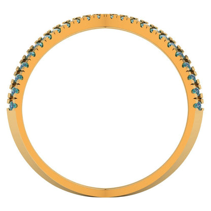 0.245 cttw Blue Moissanite Statement Engagement Ring - Solid Yellow Gold (VVS1, Round Cut,1.0mm)