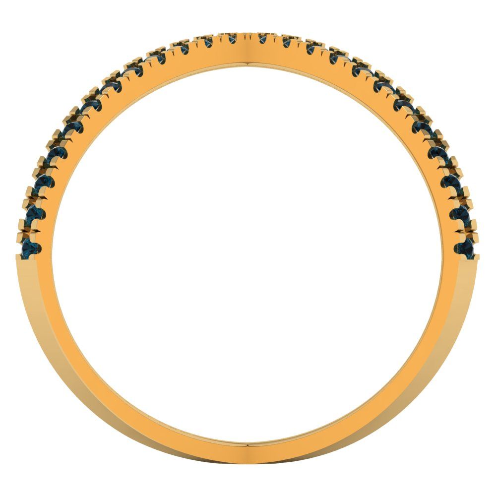 0.245 cttw Natural London Blue Topaz Statement Engagement Ring - Solid Gold (Round Cut,1.0mm)