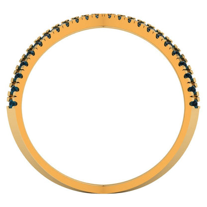 0.245 cttw Natural London Blue Topaz Statement Engagement Ring - Solid Gold (Round Cut,1.0mm)