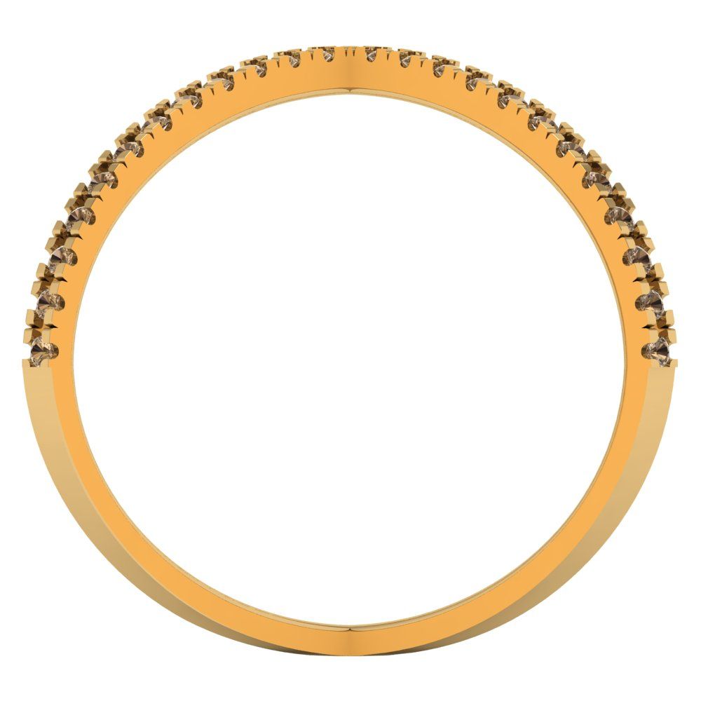 0.245 cttw Zirconia Simulated Champagne Diamond Statement Engagement Ring - Solid Gold (VVS1, Round Cut,1.0mm)