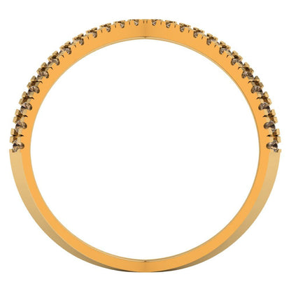 0.245 cttw Zirconia Simulated Champagne Diamond Statement Engagement Ring - Solid Gold (VVS1, Round Cut,1.0mm)