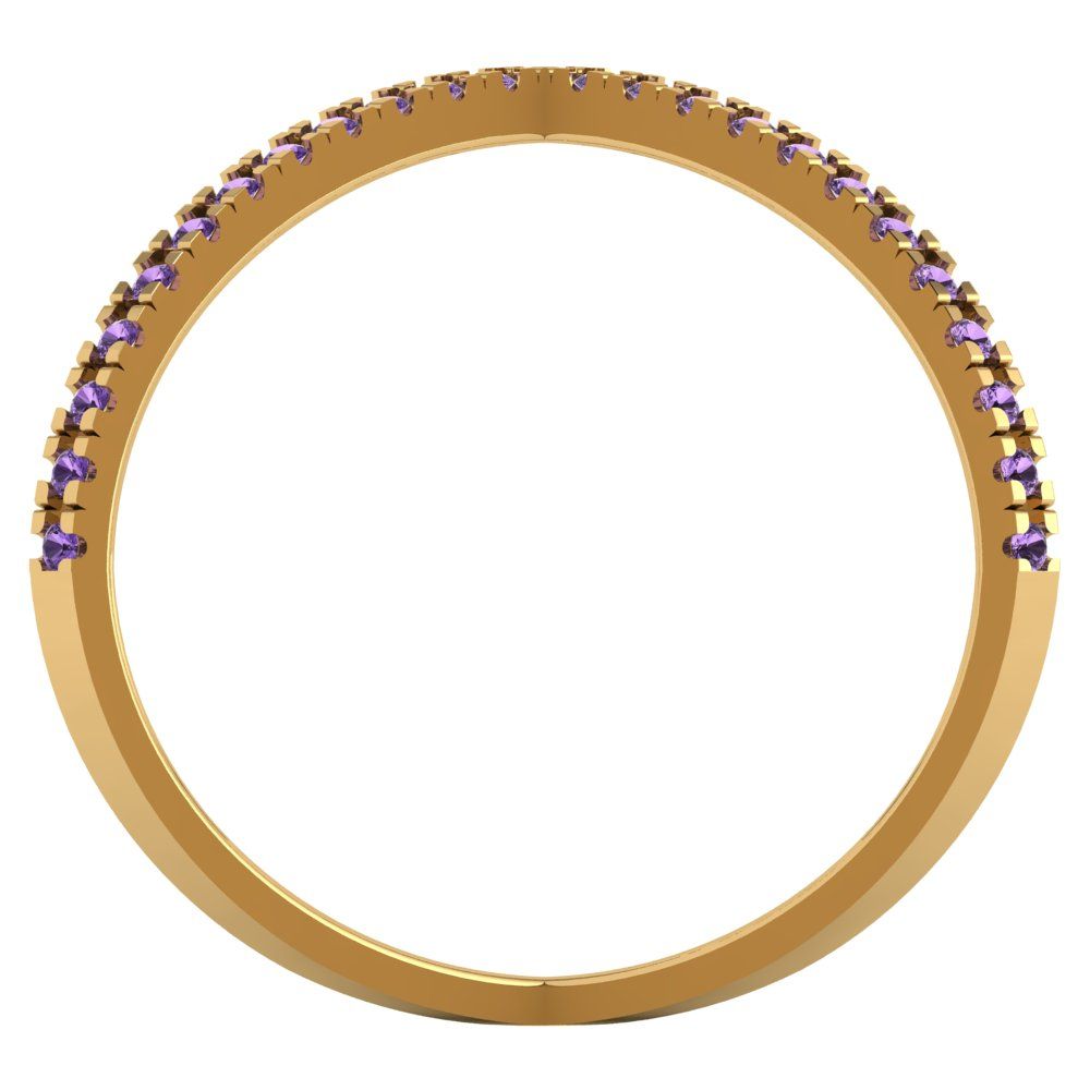 0.245 cttw Simulated Alexandrite Statement Engagement Ring - Solid Gold (Round Cut,1.0mm)