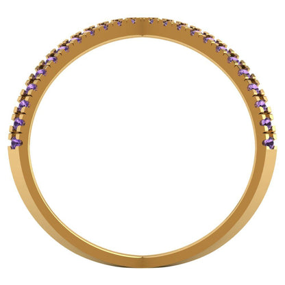 0.245 cttw Simulated Alexandrite Statement Engagement Ring - Solid Gold (Round Cut,1.0mm)