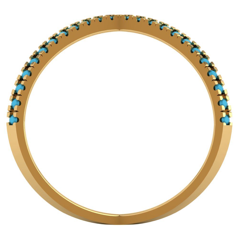 0.245 cttw Simulated Turquoise Statement Engagement Ring - Solid Gold (Round Cut,1.0mm)