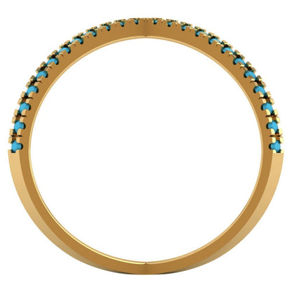 0.245 cttw Simulated Turquoise Statement Engagement Ring - Solid Gold (Round Cut,1.0mm)