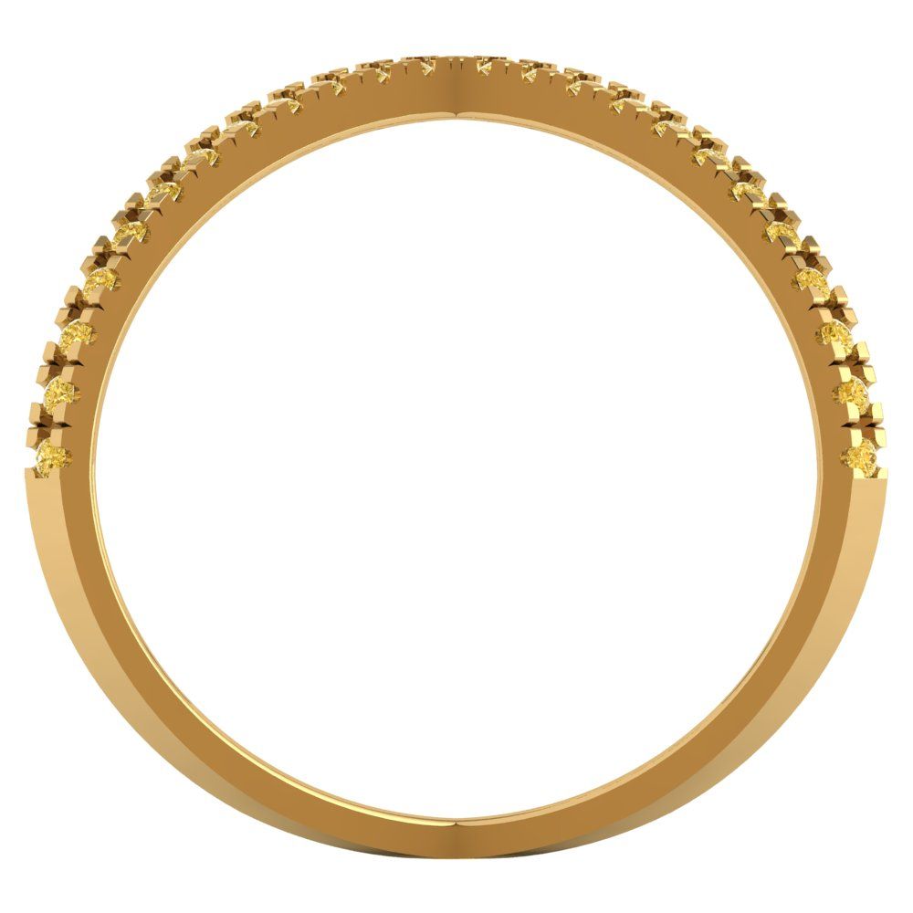 0.245 cttw Zirconia Simulated Yellow Diamond Statement Engagement Ring - Solid Gold (VVS1, Round Cut,1.0mm)