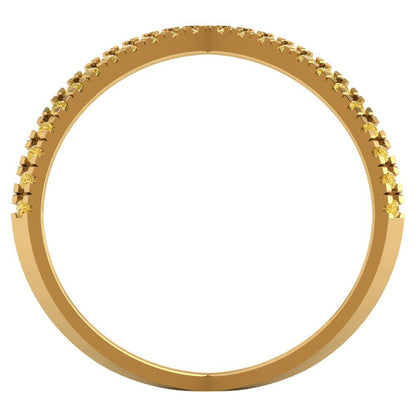 0.245 cttw Zirconia Simulated Yellow Diamond Statement Engagement Ring - Solid Gold (VVS1, Round Cut,1.0mm)